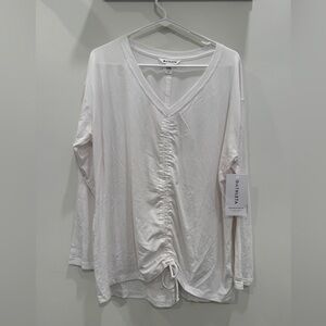 NWT Athleta White Crossover Ruched Top Women’s Large